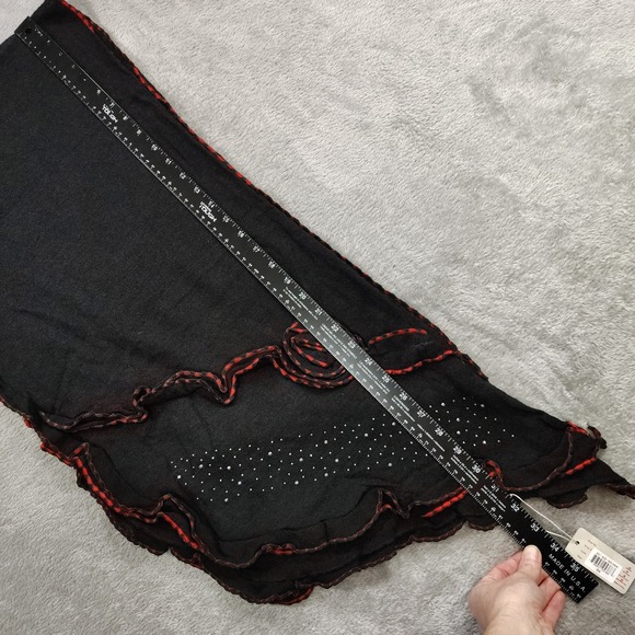 Pretty Angel Shawl Shoulder Neck Scarf Silk Blnd Floral Whimsigoth Witch Studded - Picture 5 of 8